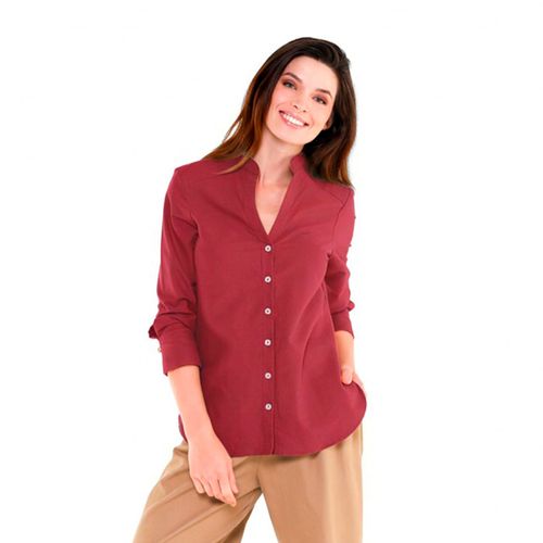 Blusa camisera Porto Blanco rojo para dama DBASIC-28
