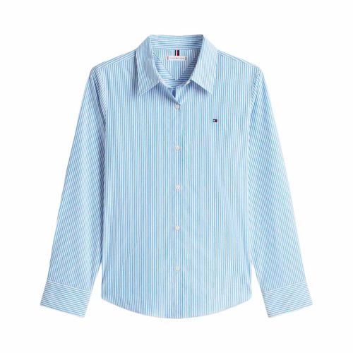 Blusa camisera Tommy Hilfiger azul para dama WW0WW47169