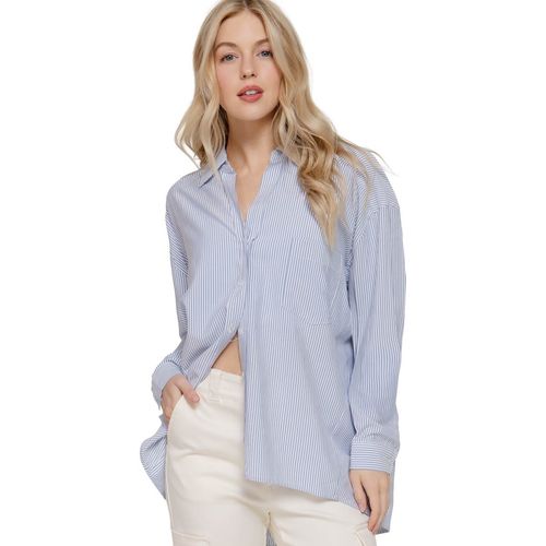 Blusa camisera Active Usa azul para dama T14556