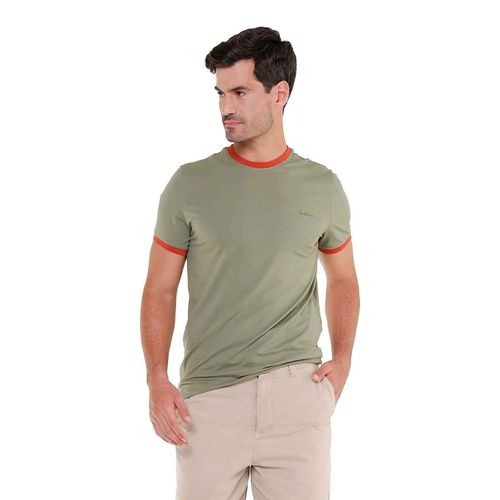 Playera Porto Blanco verde para caballero TR-09