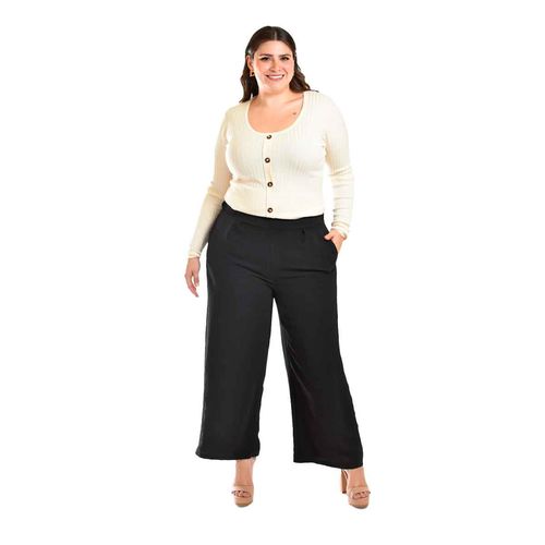 Pantalón Roman Fashion negro para dama 9202