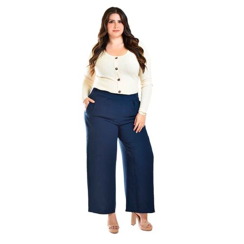 Pantalón Roman Fashion azul para dama 9202