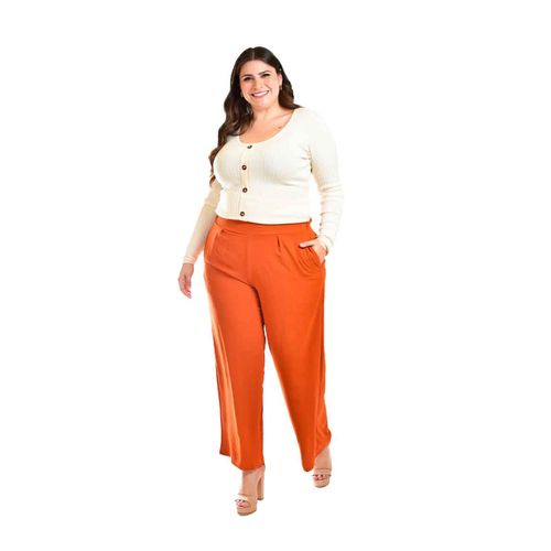 Pantalón Roman Fashion naranja para dama 9202