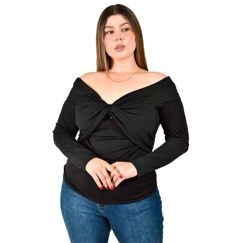 Blusa Roman Fashion negro para dama 1911