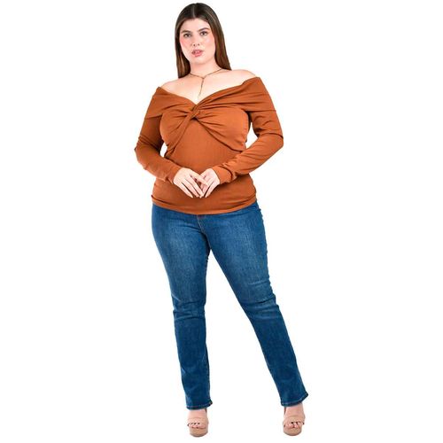 Blusa Roman Fashion café para dama 1911