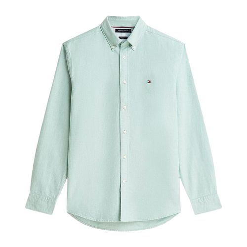 Camisa Tommy Hilfiger verde para caballero MW0MW35774-L4F