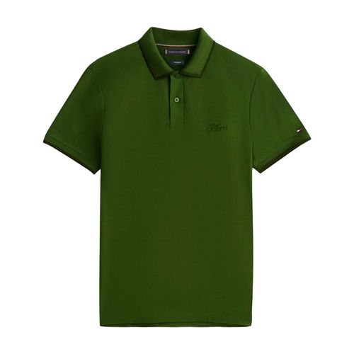 Playera tipo polo Tommy Hilfiger verde para caballero MW0MW41607-L01