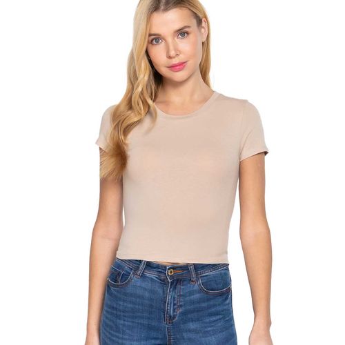 Blusa Active Usa beige para dama T12362