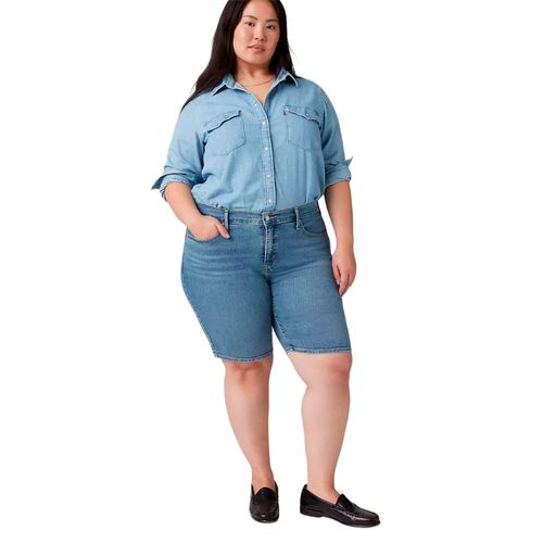 Bermuda de mezclilla Levis Plus azul para dama 001VF-0001