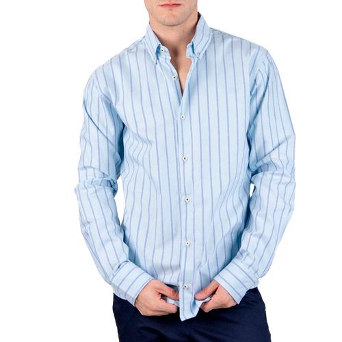 Camisa Alberto Olguin azul para caballero AOMC1778