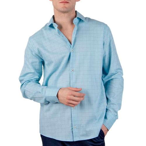 Camisa Alberto Olguin azul para caballero AOMC1832