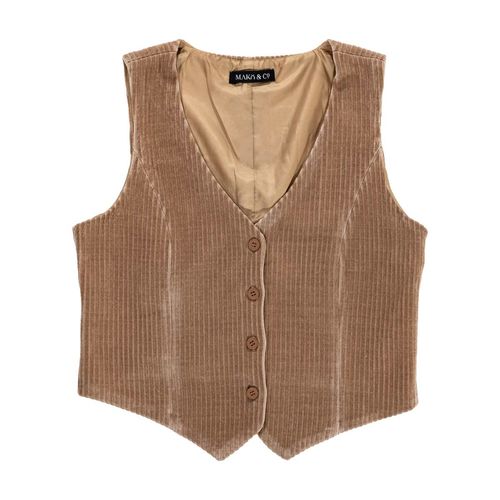 Chaleco Mako & Co beige para dama MKMZ0015