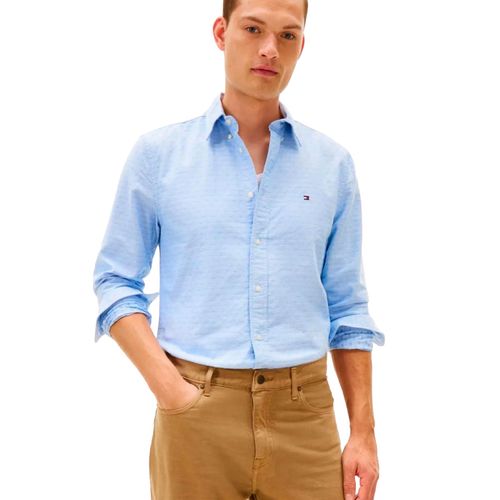 Camisa casual para caballero  Tommy Hilfiger  azul MW0MW41683-0GY