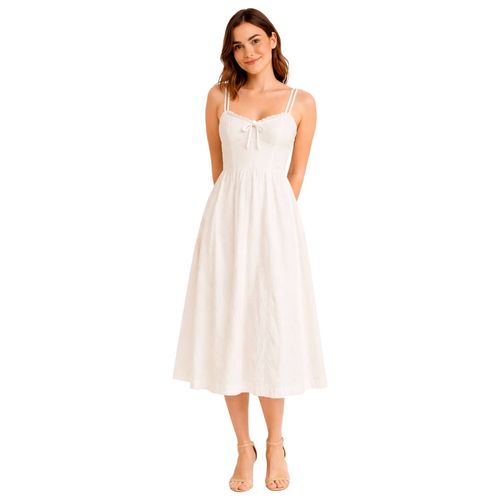 Vestido casual para dama Mako & Co beige MKMV0084