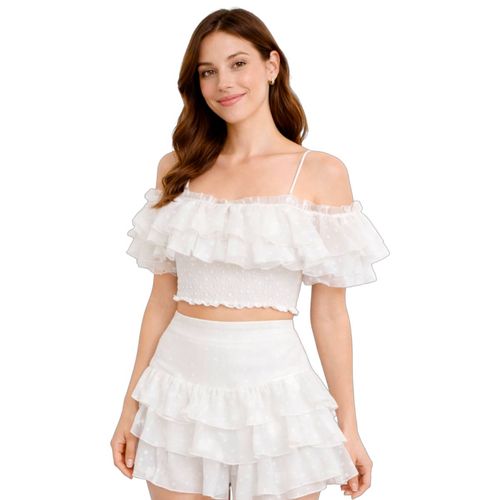 Blusa casual para dama Mako & Co blanco MKMB0169