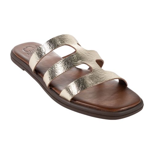 Sandalia de piso Nomadas dorado para dama 22761