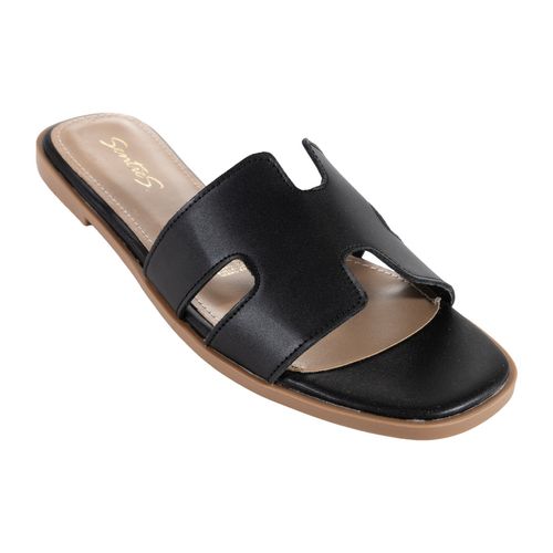 Sandalia de piso Senties negro para dama 58-848