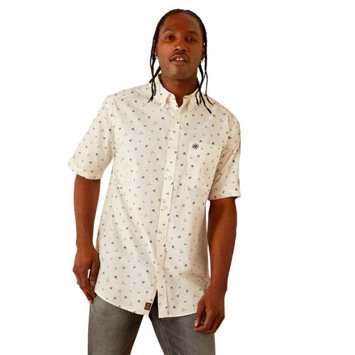 Camisa Ariat beige para caballero 10054818