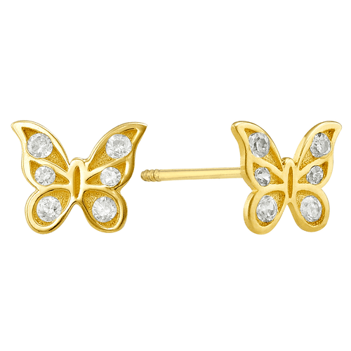 Broquel oro 14k mariposa tecnicolor 14b0-1099