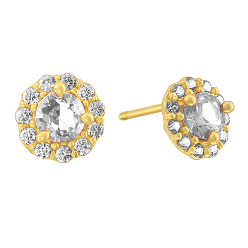 Broquel oro 14k roseton 14b0-1267