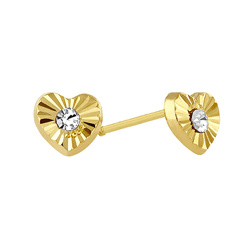 Broquel oro 14k mini corazon 14b0-130