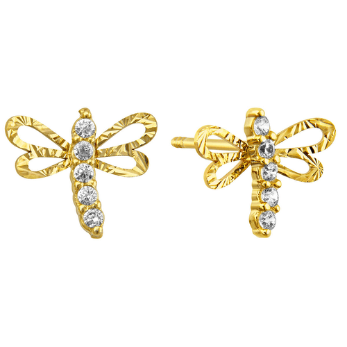 Broquel oro 14k libelula 14b0-1329