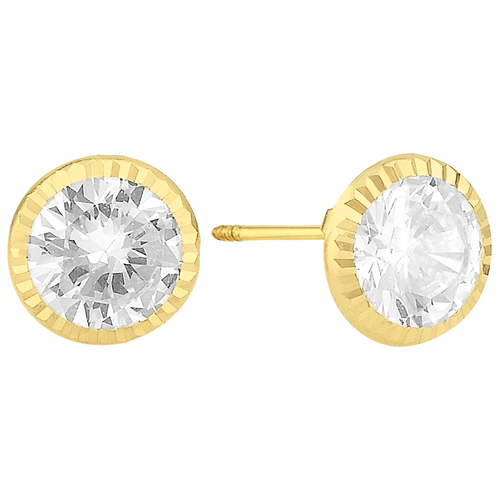 Broquel oro 14k redondo bisel 14b0-531
