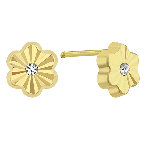 Broquel oro 14k flor 14b0-656