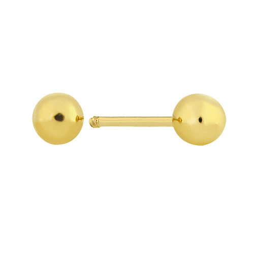Broquel oro 14k bola 3mm 14b2-149