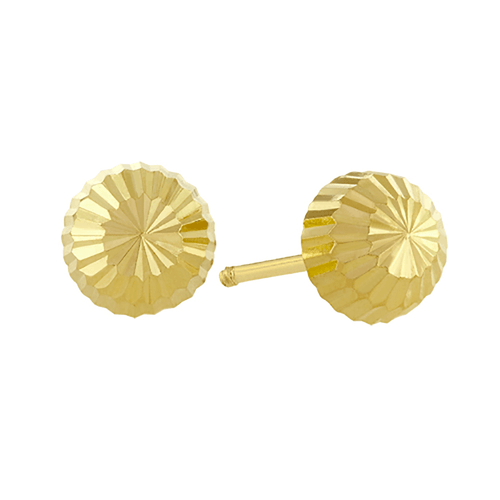 Broquel oro 14k hongo diamantado 14b2-373