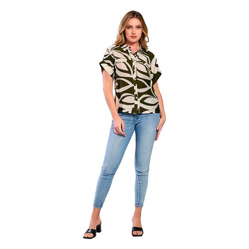 Blusa camisera para dama Karen Kein verde BS192
