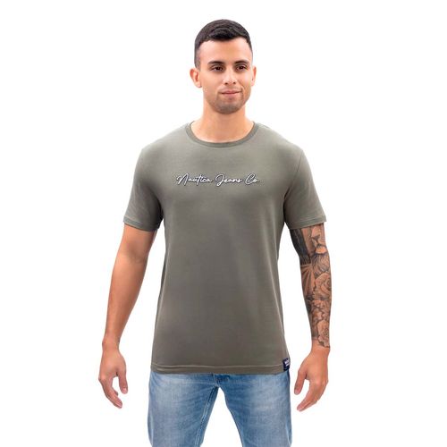 Playera Nautica Jeans gris para caballero v47986-3d1