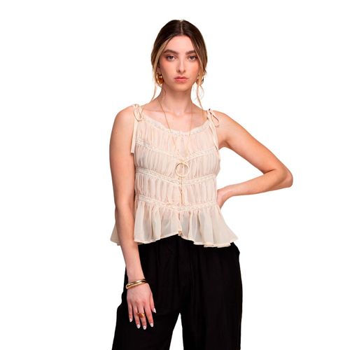 Blusa casual para dama Ferriano  beige BP01711