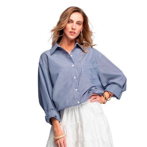 Blusa casual para dama Ferriano  azul BP01712