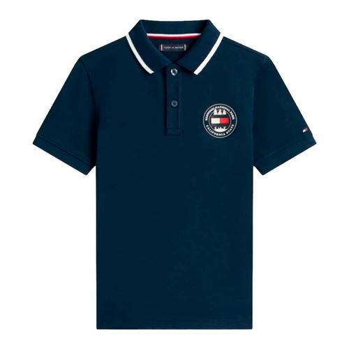 Playera tipo polo  Tommy Hilfiger azul para joven kb0kb10043-c1g