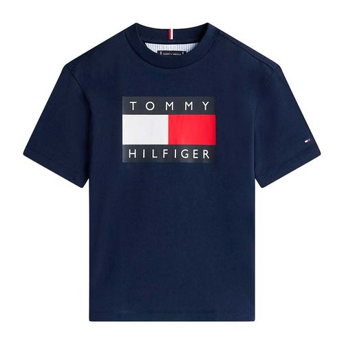 Playera Tommy Hilfiger azul para joven kb0kb10340-c1g