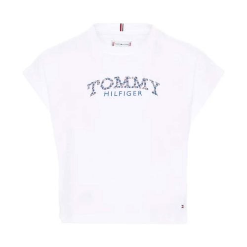 Playera Tommy Hilfiger blanco para jovencita kg0kg08975-ybr