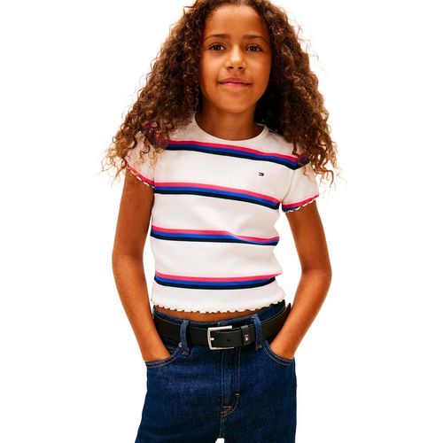 Playera Tommy Hilfiger blanco para jovencita kg0kg08590-ybh