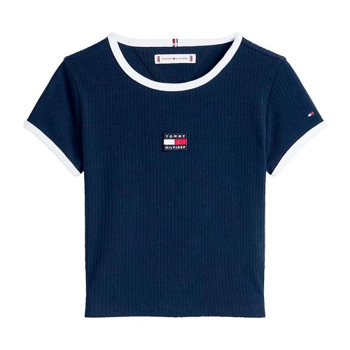 Playera Tommy Hilfiger azul para jovencita kg0kg09066-c1g