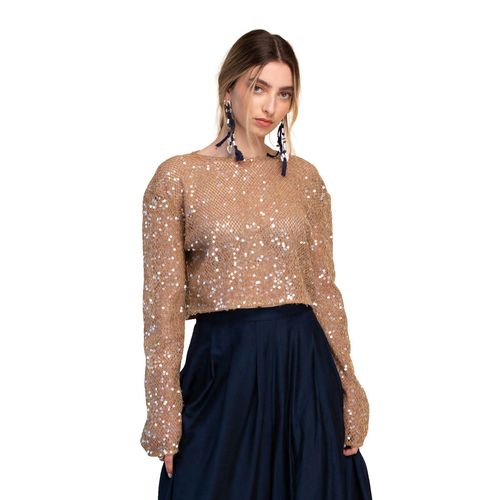 Blusa Ferriano  café para dama  BT00812