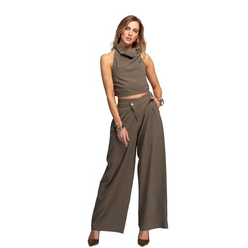 Pantalón de vestir  Ferriano  verde para dama  PG00673