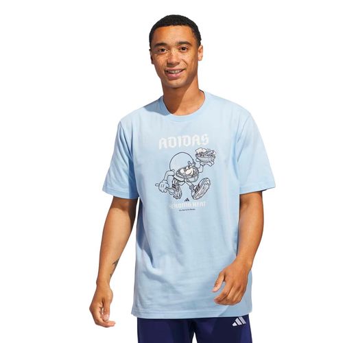 Playera casual Adidas azul para caballero  ke7760