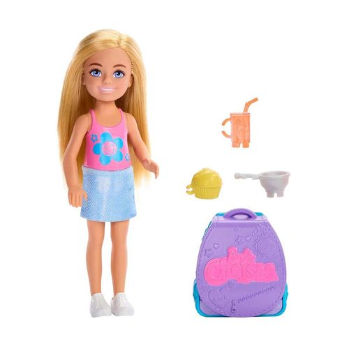Muñeca Barbie chelsea con mochila multicolor jbf46