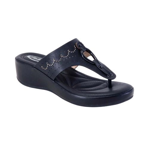 Sandalia casual Atalina negro para dama DC9789