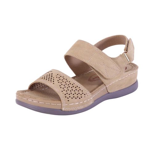 Sandalia casual Atalina beige para dama DW7806