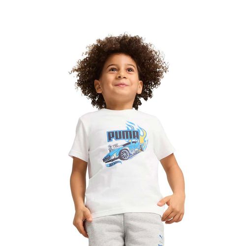 Playera Hot Wheels Puma blanco para niño 630069 02