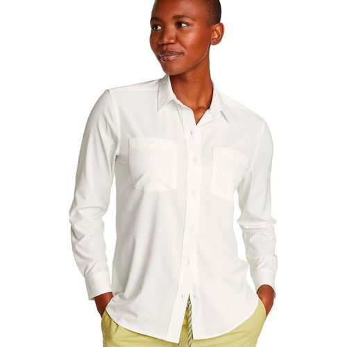 Blusa camisera Eddie Bauer blanco para dama EB31-4918