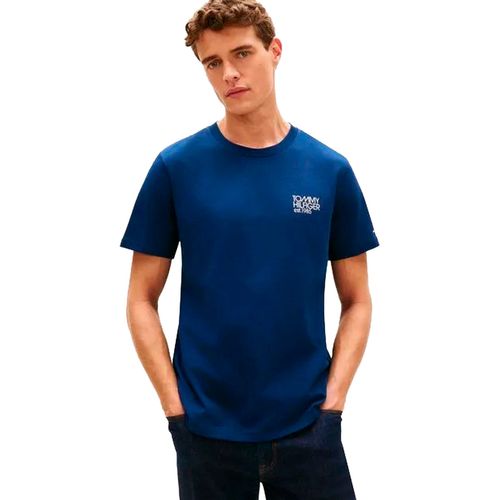 Playera Tommy Hilfiger azul para caballero MW0MW42394-DCC