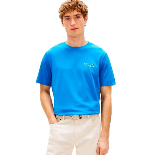 Playera Tommy Hilfiger azul para caballero MW0MW42370-C4U