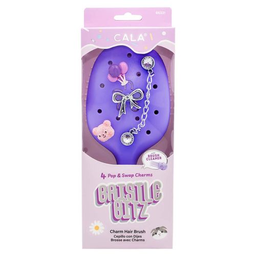 Cepillo para cabello Cala con charms morado 66331